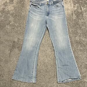 FRAME Jeans Womens 30 (30x25.5) Le Crop Mini Boot Blue Braid Waist